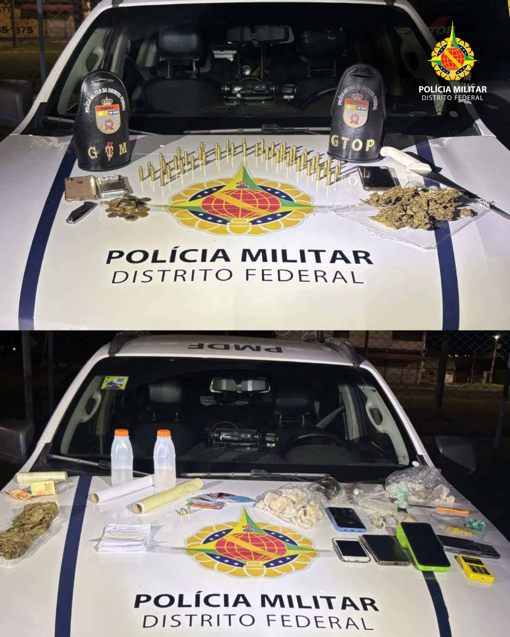 PMDF prende suspeitos de tráfico de drogas e posse irregular de munições no Riacho Fundo