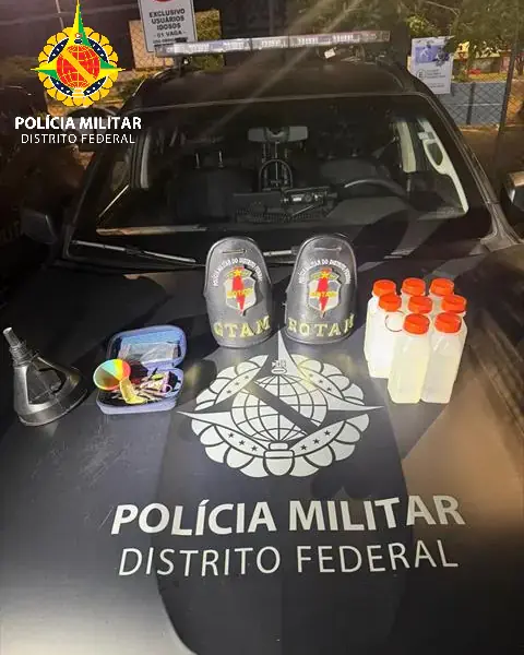 PMDF apreende lança-perfume e prende duas pessoas após interceptação de motocicleta no Recanto das Emas