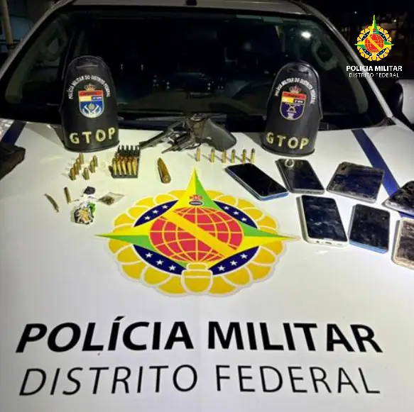 PMDF prende homem por porte de arma de fogo, munições e drogas em Ceilândia
