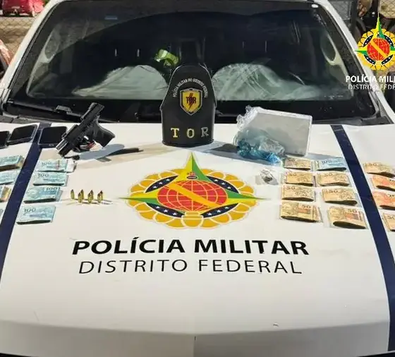 PMDF Prende Dupla com Arma, Drogas e R$ 12 Mil em Espécie no Cemitério de Taguatinga