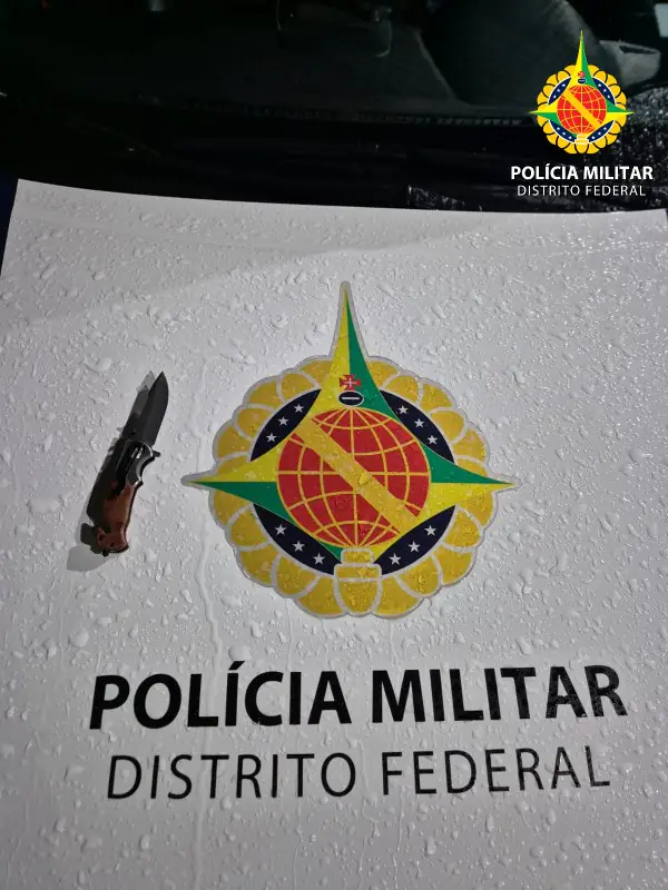 PMDF prende suspeito por ameaça e apreende arma branca em drogaria no Núcleo Bandeirante