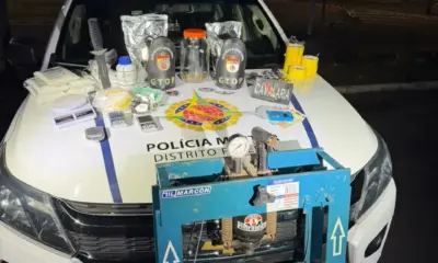 PMDF prende dois suspeitos de tráfico de drogas e apreende 7 kg de matéria-prima em laboratório no Recanto das Emas